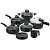 Conjunto de panelas ETERNA NIGRO, 7 peças com panela de pressão 4,5L, antiaderente, tampa vidro, preto. Cod. 025931 - Imagem 2