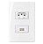 Conjunto Tomada Carregador USB 1A Bivolt + Tomada 2P+T 10A 250V 4x2" Branco Linha Sleek MARGIRIUS. Cod. 17373 - Imagem 1