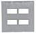 Conjunto Placa 4x4" 4 Postos Horizontais Separados + Suporte Branco Linha Sleek MARGIRIUS. Cod. 16019 - Imagem 2