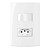 Conjunto 1 Tomada 2P+T 20A 250V + 1 Interruptor Simples 10A 250V 4x2" Branco Linha Sleek MARGIRIUS. Cod. 15995 - Imagem 1