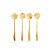 Conjunto 4 colheres Inox para Chá Flores Dourado - Wolff - Imagem 1