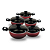 Jogo De Panelas Caçarola 16 à 24 Antiaderente (Vinho e Preta) - Imagem 1