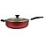 Frigideira Wok 30 Cm Com Antiaderente Teflon E Tampa de Vidro 5.9 Litros (Cereja e Bege) - Imagem 1
