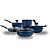 Panela com Cabo Reto + Caçarola + Frigideira + Caneco n°14 + Wok Premium (Azul) - Imagem 1