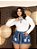 Short Jeans Plus Size Cinto Cintura Alta - Imagem 2