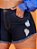 Short Jeans Plus Size Cintura Alta Barra Desfiada Rasgado - Imagem 4