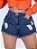 Short Jeans Plus Size Barra Desfiada - Imagem 1