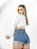 Short Jeans Curto Barra Desfiada - Imagem 5