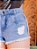 Short Jeans Feminino Curto Claro Desfiado Bolso Quadrado - Imagem 5