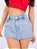Short Saia Jeans Strass - Imagem 1