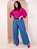 Calça Jeans Plus Size Wide Leg Com Cinto - Imagem 2