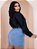 Saia Jeans Plus Size Lisa Com Cinto Preto - Imagem 5