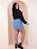 Saia Jeans Plus Size Lisa Com Cinto Preto - Imagem 4