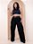 Calça Jeans Cargo Plus Size Preta Com Cinto - Imagem 4