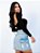 Saia Jeans Cargo Bolsos Laterais - Imagem 5