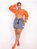 Saia Jeans Plus Size Barra Feita - Imagem 2