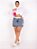 Saia Jeans Plus Size Barra Feita Com Cinto - Imagem 2