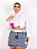 Saia Jeans Plus Size Barra Feita Com Cinto - Imagem 3