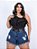 Short Jeans Plus Size Barra Desfiada Com Cinto - Imagem 4