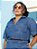 Cropped Jeans Plus Size Manga Curta - Imagem 1