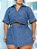 Cropped Jeans Plus Size Manga Curta - Imagem 2