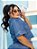 Cropped Jeans Plus Size Manga Curta - Imagem 4