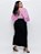 Saia Jeans Midi Plus Size Preta Com Fenda Cintura Alta Moda - Imagem 5