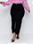 Saia Jeans Midi Plus Size Preta Com Fenda Cintura Alta Moda - Imagem 1