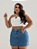 Saia Jeans Plus Size Brilho Lateral - Imagem 3