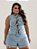 Short Jeans Plus Size Cintura Alta e Cropped Laço Conjunto - Imagem 1