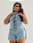 Short Jeans Plus Size Cintura Alta e Cropped Laço Conjunto - Imagem 3