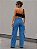 Calça Cargo Jeans Lavagem Escura - Imagem 4