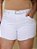 Short Jeans Branco Plus Size Com Cinto - Imagem 1