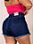 Short Saia Jeans Plus Size Cintura Alta Barra Desfiada - Imagem 5