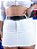 Saia Jeans Branca Plus Com Cinto - Imagem 1