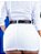 Saia Jeans Branca Plus Com Cinto - Imagem 5