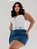 Saia Jeans Plus Size Com Cinto Branco - Imagem 2