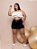 Short Jeans Plus Size Preto Lycra Com Cinto - Imagem 2