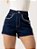 Short Jeans Cintura Alta Com Tachas - Imagem 1