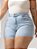 Short Jeans Plus Size Liso Barra Feita - Imagem 1