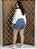 Short Saia Jeans Plus Size Strass Espalhados - Imagem 4