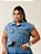 Cropped Colete Jeans Plus Size Com Tachas - Imagem 1