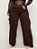 Calça Jeans Cargo Plus Size Marrom - Imagem 1
