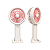 Ventilador de Mão Branco e Rosa 3 Velocidades com Suporte para Extensão de Cílios - Imagem 3