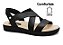 Sandalia Comfortflex Feminina Couro Preta - Imagem 1