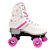 Patins 4 Rodas Retrô Branco Clássico Menina Roller Skate - Imagem 1