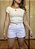 Shorts Jeans Branco - Imagem 1