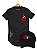 Kit Camisa Camiseta Masculina Longline + Bone Preto Red Rose  Premium Algodão LK05 - Imagem 1