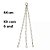 Kit 6 Corrente de Metal Tripla para Vaso Suspenso 44cm - Imagem 1