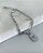 Pulseira de elo portugues com pingente de cruz banhado a rôdio PL00005 - Imagem 1